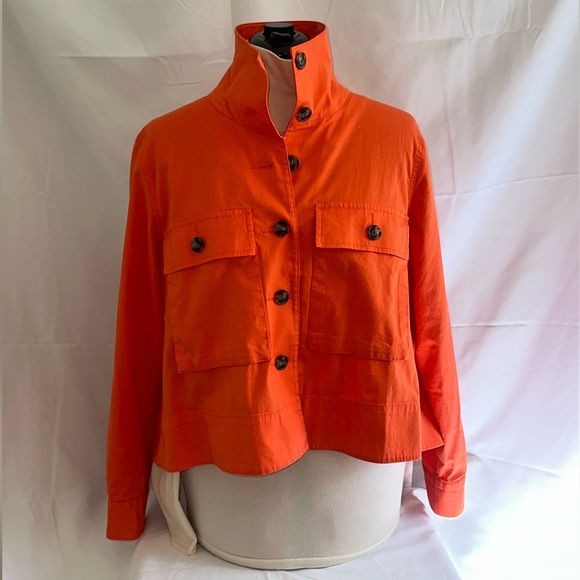 Cabi Orange Tiger Lily Resort Long Sleeve Lightweight Jacket Size M - Picture 1 of 10